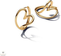 Pandora organikus formájú szív karika-fülbevaló - 263807C00