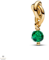 Pandora 14k aranyozott fazettált zöld örökkévalóság kör függő charm - 763462C05