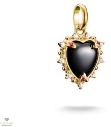 Thomas Sabo Charm Club Connect aranyozott fekete szív charm medál - CC1286-995-11