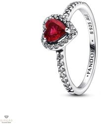 Pandora emelkedett piros szív gyűrű 54-es méret - 198421C02-54