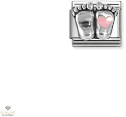 NOMINATION "Baba láb rózsaszín szívvel" charm - 330204-31