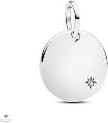 Pandora gravírozható kerek medál cirkóniával - 394012C01