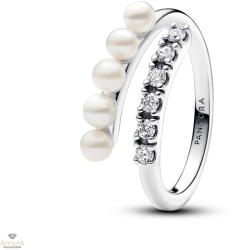 Pandora édesvízi tenyésztett gyöngyös pavé nyitott gyűrű 58-as méret - 193145C01-58