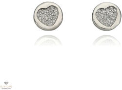 Újvilág Kollekció Ezüst kör szívvel fülbevaló - 02107-165