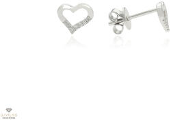 Újvilág Kollekció Fehér arany szív fülbevaló - B51467