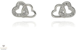 Újvilág Kollekció Ezüst dupla szív fülbevaló - 02107-219