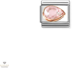 NOMINATION "Rózsaszín cirkónia" Jobbra Csepp charm - 430606-003