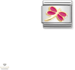 NOMINATION "Fukszia rózsaszín szitakötő" charm - 030285-57