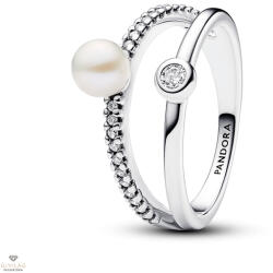 Pandora édesvízi tenyésztett gyöngyös pavé dupla gyűrű 50-es méret - 193147C01-50