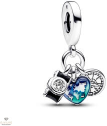 Pandora fényképezőgép, szív és iránytű tripla függő charm - 792703C01