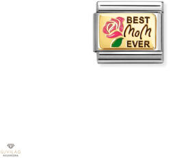 NOMINATION "Best Mom Ever rózsával" charm - 030289-15