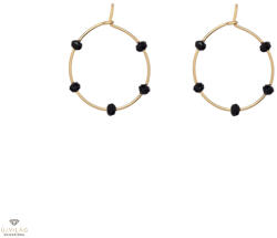 Alisia ezüst Crystal Bead Midi fülbevaló - AL1180-Oro-Nero