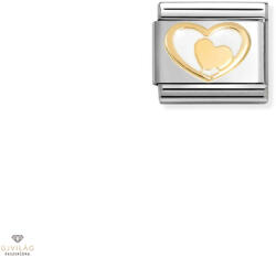 NOMINATION "Fehér-arany szív" charm - 030283-27