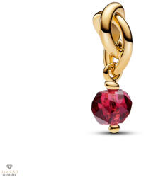 Pandora 14k aranyozott fazettált piros örökkévalóság kör függő charm - 763462C07