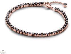 Pandora 14k rózsaaranyozott fekete kristályos tennis karkötő 16 cm - 581469C02-16