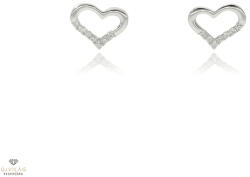 Újvilág Kollekció Fehér arany szív fülbevaló - B51470