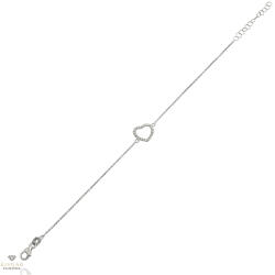 Karkötő Bibigi fehér arany szív karlánc 16 cm - BRS6751B06