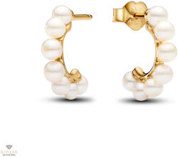Pandora 14k aranyozott édesvízi tenyésztett gyöngyös nyitott karika fülbevaló - 263179C01