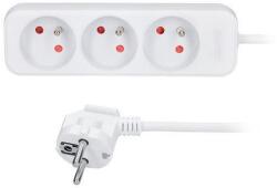 Solight Prelungitor Solight 3m, 3 prize, 16A/3680W, PVC, alb (PP03X)