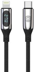 Forever Cablu de date cu LCD Forever USB-C/Lightning 1m 27W negru (GSM171011)