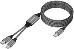 PremiumCord Cablu de încărcare PREMIUMCORD USB-C, 2xUSB-C la USB-C, 100W, 1m, negru (ku31pow02)