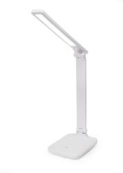 Fellowes Lampă de masă LED Platinet PDL194W Remus 5W reglabilă, control tactil, port USB, albă (PLADLL194BL)