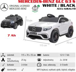 HECHT MERCEDES BENZ GLC 63S BLACK Akkumulátoros kisautó gyerekeknek, 12V, 7Ah, 3-8 éves korig, Max: 25kg, távírányítóval (MERCEDESBENZGLC63SBLA)