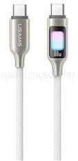 USAMS TC adatkábel Type-C - Type-C, 100cm, FEHÉR (SJ750USB02_100) (SJ750USB02_100)
