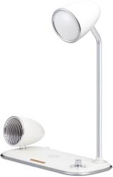 Winner Group WG - Lampă LED cu încărcare wireless și difuzor Bluetooth WG Retro Kathie, albă (11461)