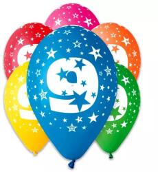 Godan Színes számos lufi 5 darabos - 9 (GS110/9) - jateknet