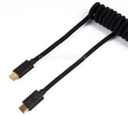 KEYCHRON Coiled Aviator USB-C M/M adatkábel 0.9m fekete (+USB-C - USB-A adapter) (CAB-B) (CAB-B)