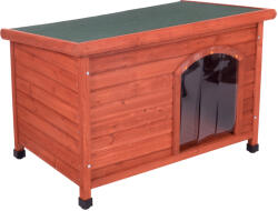 zooplus Szett: Woody lapostetős kutyaház + szigetelés + műanyag ajtó - M: Sz 104 x Mé 66 x Ma 70 cm