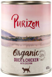 Purizon 12x400g Purizon Organic Kacsa, csirke & cukkini nedves macskatáp
