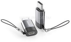 Awei A12 adapter (lightning aljzat - Type-C, adatátvitel és töltés, OTG) VILÁGOSSZÜRKE (AWEI_A12) (AWEI_A12)