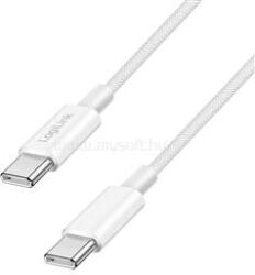 LogiLink USB 2.0 Type-C kábel, C/M - C/M, 480 Mbps, 60W, nejlon, fehér, 1, 5 m (LOGILINK_CU0342) (LOGILINK_CU0342)