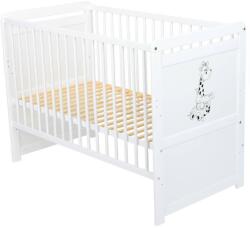 BabyNeeds Patut din lemn multifunctional BabyNeeds Nadia II Girafa 120x60cm Alb (BONAD2G01AL)