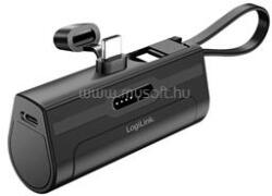 LogiLink Kompakt külső akkumulátor 4500 mAh, beépített USB-C kábellel és csatlakozóval, védőkupakkal, 10 W (LOGILINK_PA0366) (LOGILINK_PA0366)