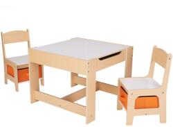 U-Grow asztal és 2 szék, MDF, természetes fa (UGMS-5601-NAT)