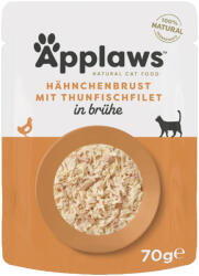Applaws 48x70g Applaws csirke & tonhal húslében nedves macskatáp