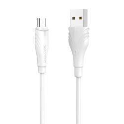 BOROFONE USB adat- és töltőkábel MicroUSB Borofone Optimal BX18-hoz, 3 m, fehér