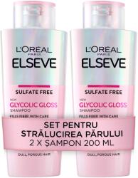 L'Oréal hajápoló készlet: 2x Elseve Glycolic Gloss sampon fényes hajhoz, 2% glikolsav, 200 ml