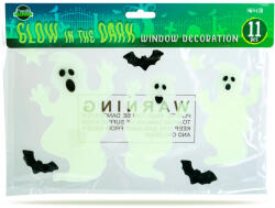 Family Halloween-i foszforeszkáló ablakdekor - szellem - 29 x 16 cm (56543B) - lumenet