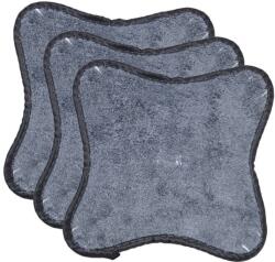 NEXTLY 3 darabos mikroszálas felmosó kendő készlet csillag alakú fejjel NEXTLY, újrafelhasználható, mosható, levehető, jó nedvszívó képességű, különféle nedves és száraz felületeken használható, szürke (3lvt