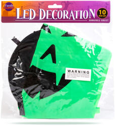 Family Halloween-i LED dekor - szellem - zöld - 10 színes LED - akasztható - 2 x 2032 - 75 x 35 cm (56569E) - lumenet
