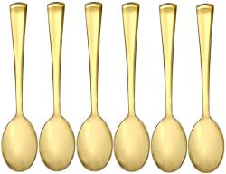 Pufo 6 db Pufo Ellegance kanál készlet kávéhoz, teához, desszerthez, acél, arany, 15 cm (Pufo3927)