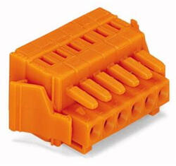 Wago 1 vezetékes anyacsatlakozó védett a hibás bekötés ellen, narancssárga (734-203/037-000) (734-203/037-000)