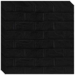 HOZRO 10 db-os HOZRO öntapadós 3D tapéta szett, téglautánzat modell, 5, 39 négyzetméter alapterületű, modern dizájn, nagyon könnyen felszerelhető, Fekete (TAPET5-10BUC)