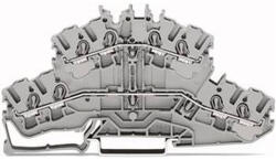 Wago 4 vezetékes kétemeletes sorkapocs Átmenő/átmenő sorkapocs, szürke (2002-2401) (2002-2401)