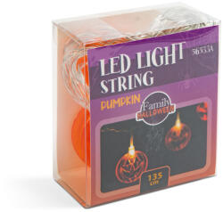 Family Halloween-i LED-es fényfüzér - tök - 10 LED - 2 x AA - 1, 35 m (56533A) - lumenet