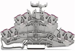 Wago 4 vezetékes kétemeletes sorkapocs 8 vezetékes átmenő sorkapocs, szürke (2002-2438) (2002-2438)